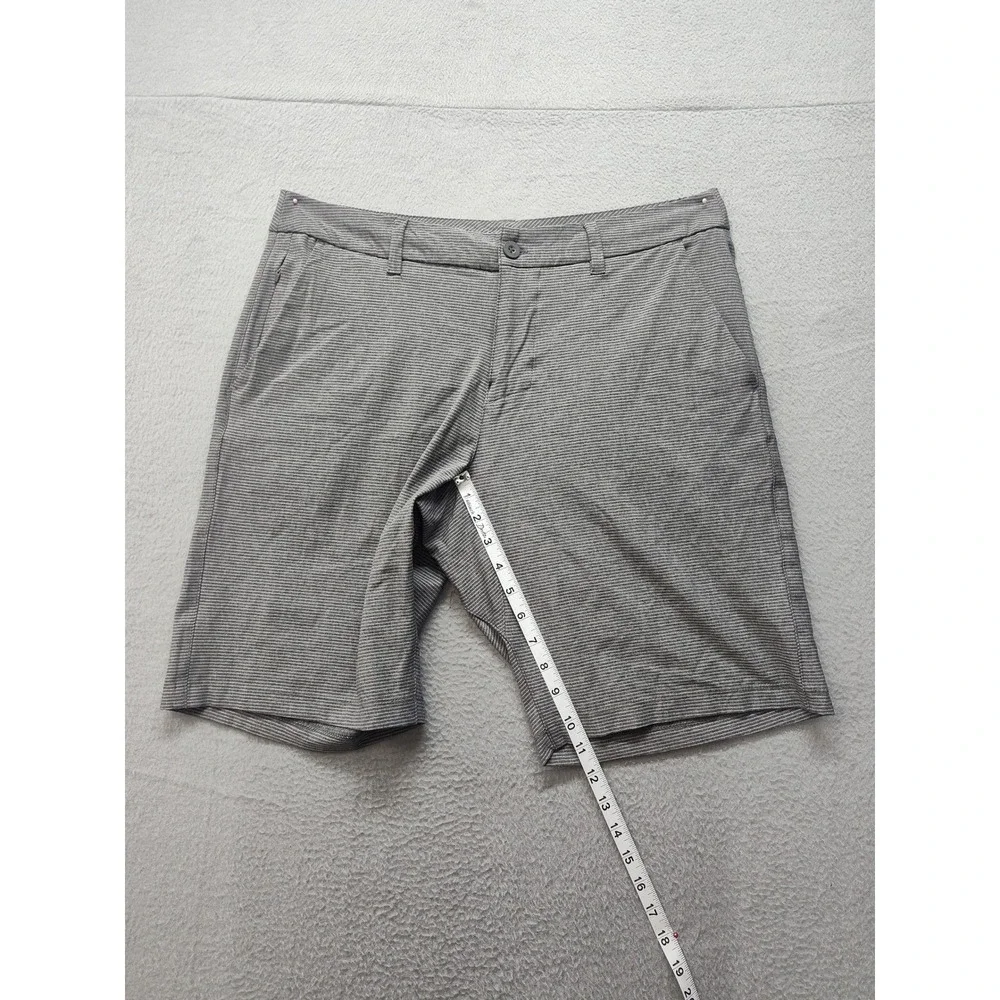 Hang Ten Mens Hybrid Shorts Grey Striped Stretch Board Shorts Size 34